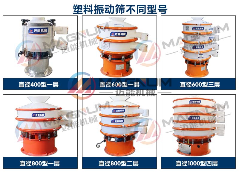 六氟磷酸鋰塑料振動(dòng)篩不同型號展示